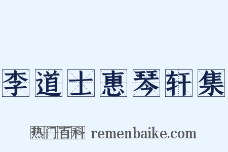 李道士惠琴轩集是什么意思的图片